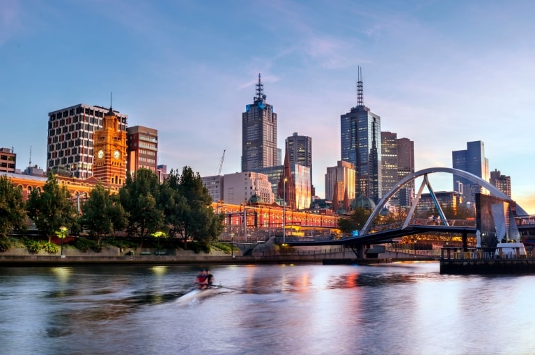 Cakrawala Melbourne dari Southbank, Melbourne, VIC © Robyn Mackenzie