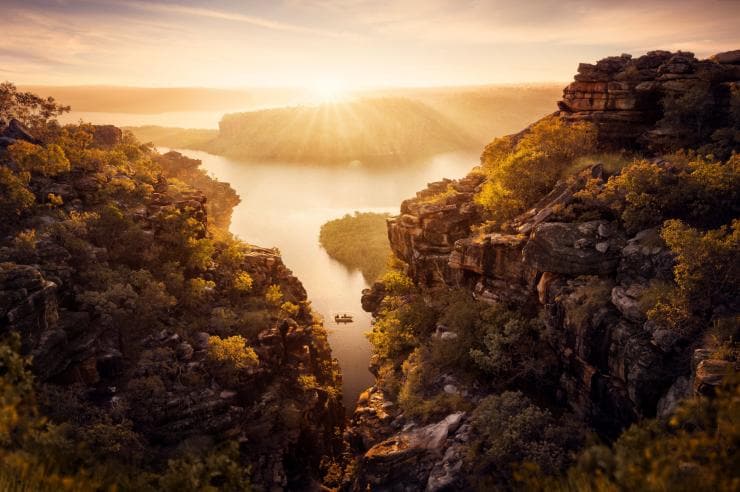 西澳州金伯利喬治王河的高空景致©西澳州旅遊局