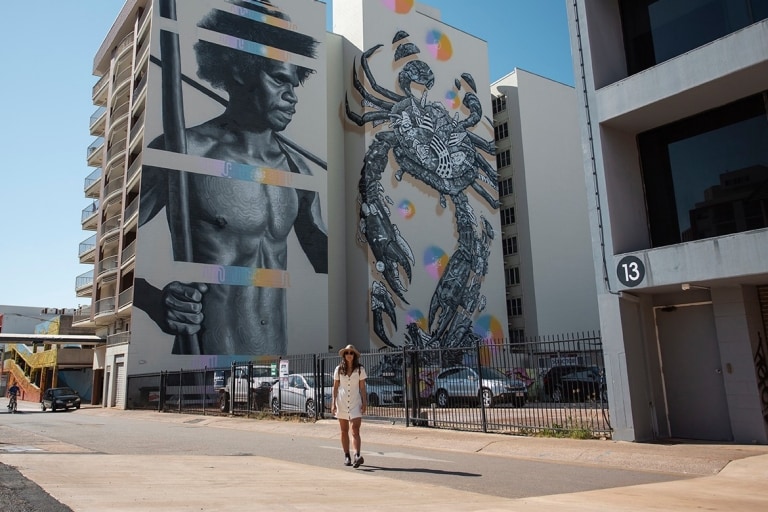 Wandbild „The Multidimensional Man“ in Darwin © Tourism Australia