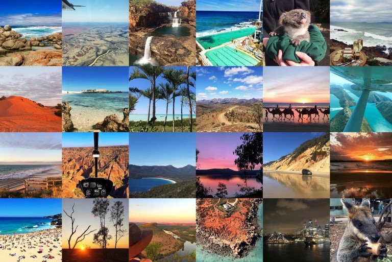 Kollage aus @Australia Instagram-Bildern © Tourism Australia