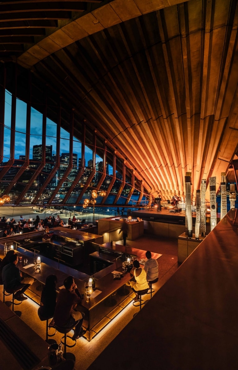 Bennelong Restaurant at the Sydney Opera House, Sydney, NSW © Brett Stevens / Tourism Australia