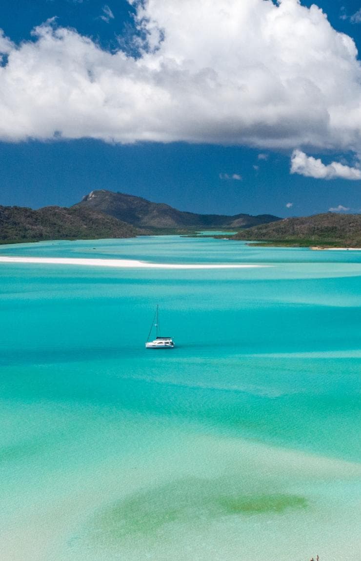 Aerial view looking towards Whitehaven Beach from Hill Inlet in the Whitsundays ©  Tourism and Events Queensland