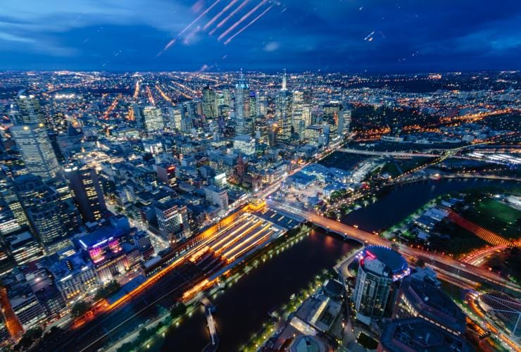 Aerial skyline view of Melbourne, Victoria © Roberto Seba